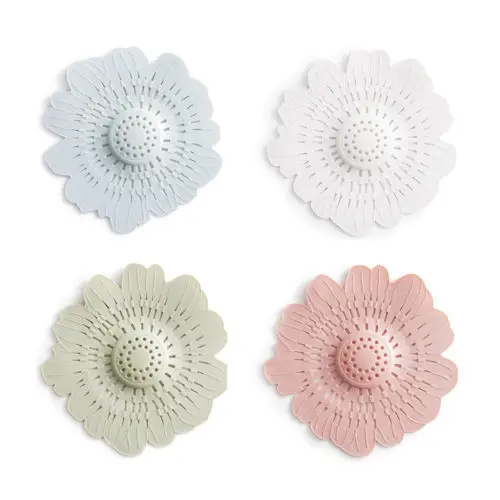 

New Silicone Kitchen Sink Filter Sewer Drain Hair Colanders Strainers Filter Bathroom Sink Blue Green White Pink
