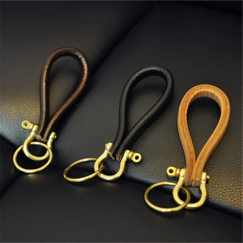 

BYCOBECY Vingate Creative Key Holder Organizer Genuine Leather Smart Key Wallet EDC Gear Keychain Pocket Ring