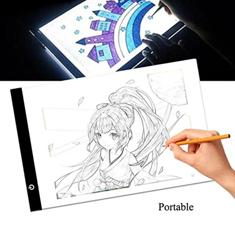 Ultra-Thin A4 LED Light Copy Painting Drawing Board  Stencil Touch Animation Copy Tracing Pad  Light Box Tablet Unique  Gift Toy