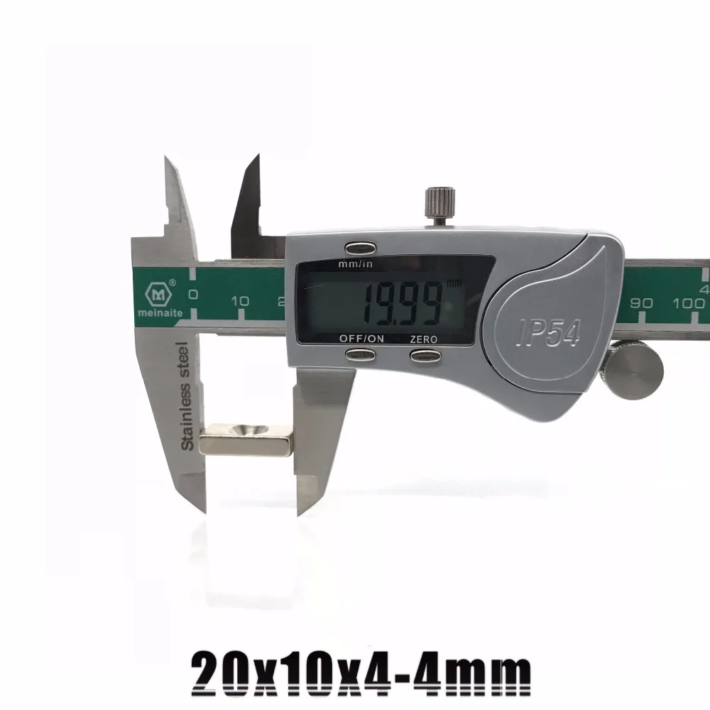 10 шт./упак., магнитный Блок 20x10x4 мм с dia4mm отверстие, Фирменная Новинка сильный постоянный магнит, 20*10*4 мм отверстие 4 мм