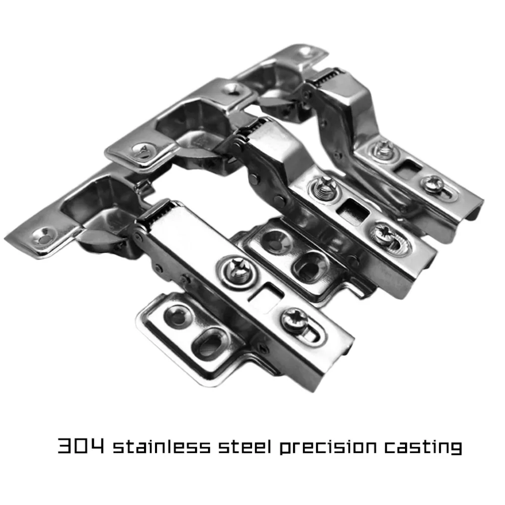 

2Pcs Stainless Steel Hydraulic Hinge Damper Buffer Cabinet Cupboard Door Hinges Soft Close Furniture Hardware