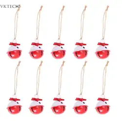 10 шт. рождественские колокольчики украшения полые красный, белый Jingle Bells с веревки для рождества Новый год Декор вечерние поставки