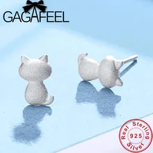 GAGAFEEL 925 пробы серебряные серьги гвоздики в форме милый серебряные серьги «Котенок» ювелирные изделия для Для женщин положение девушки серьги