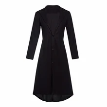 Черное длинное шерстяное пальто с подкладкой для женщин, офисная одежда размера плюс, зимние теплые обтягивающие женские простые элегантные повседневные пальто