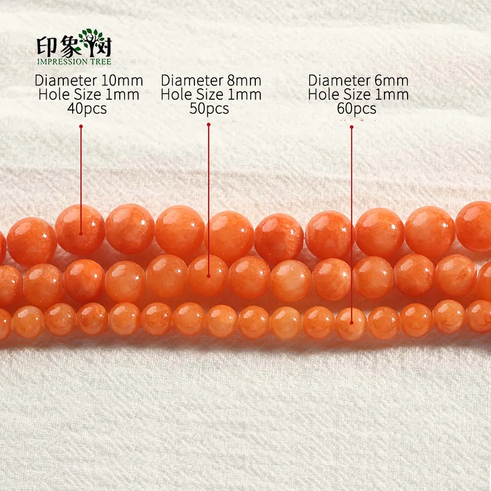 Гладкая оранжевые круглые бусины из нефрита ярко-оранжевый незакрепленный камень из бисера Палочки Размеры 6/8/10 мм подходит для изготовления ожерелья для бижутерии, материал для рукоделия 1884
