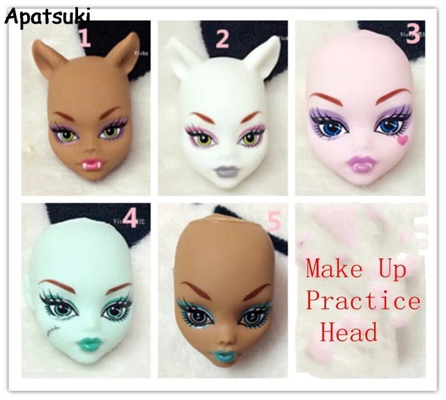 Soft Plastic Practice Makeup Training Doll Head For Monster High Doll