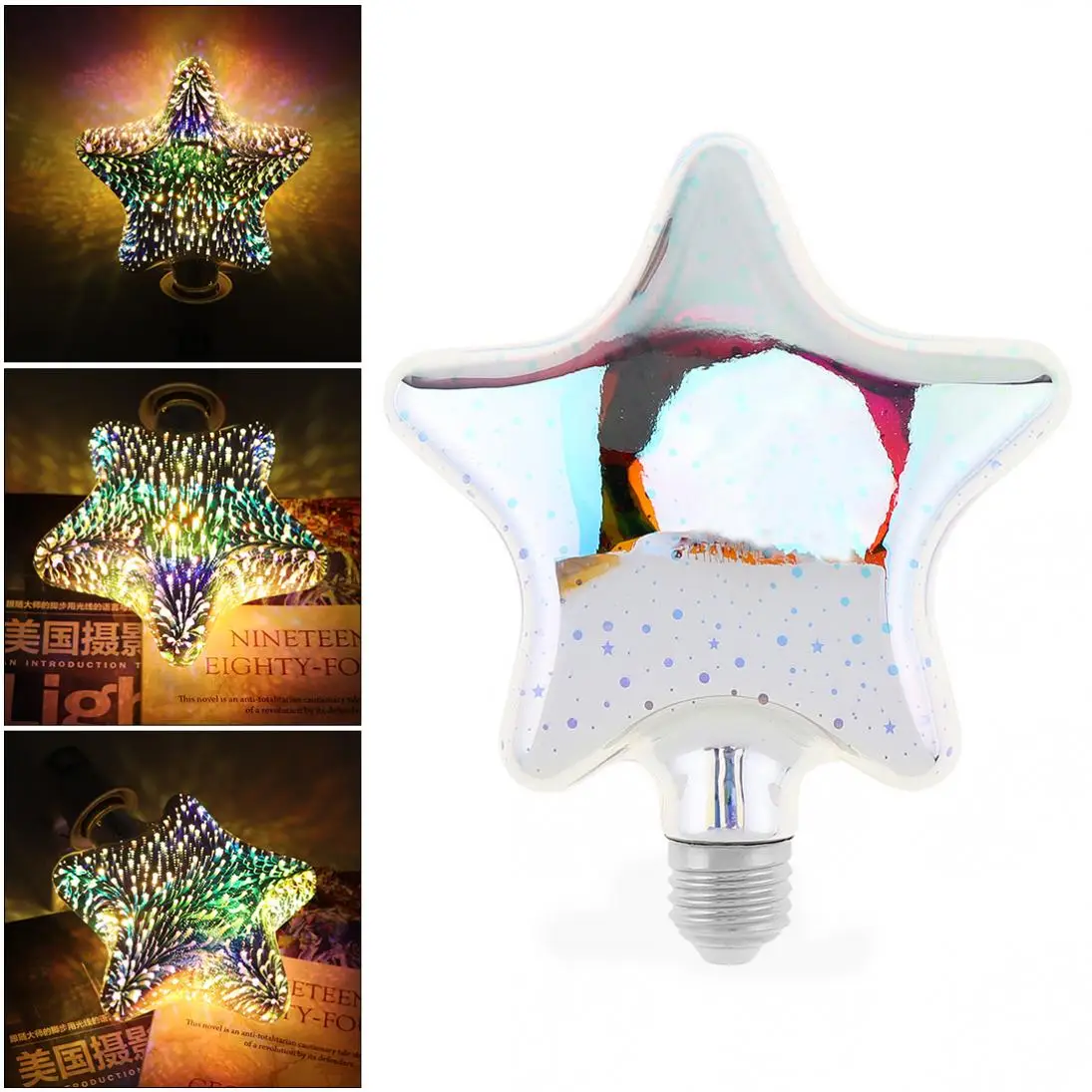 

Color Small Pentagonal 3D Decoration Fireworks Bulb with 360 Degree Luminescence Angle for Holiday/Christmas/Interior Decoration