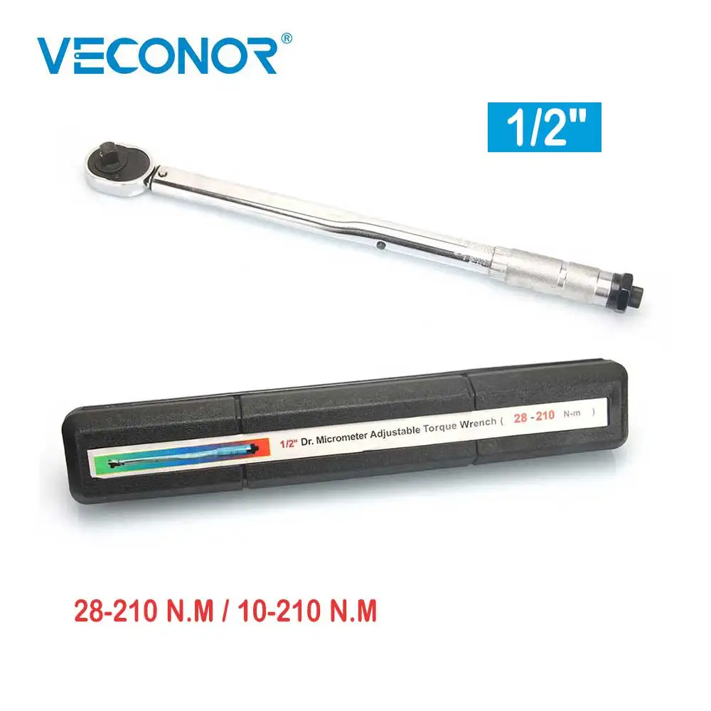 

1/2" 28-210 N.M 10-210 N.M Preset Adjustable Torque Wrench Quick Spark Plug Ratchet Socket Spanner Car Bicycle Repair Hand Tools