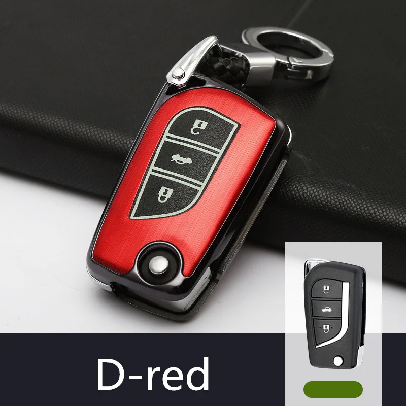 luminous Car Remote key case For Toyota Auris Corolla Avensis Verso Yaris Aygo Scion TC IM keychain Concise Durable - Color Name: D-Red