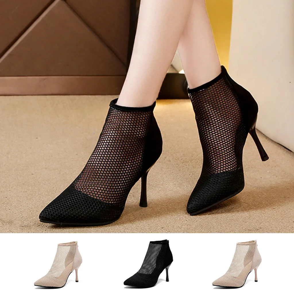 

Women's Ladies Fashion Pointed Toe High Heels Single Shoes Sandals Spring Leisure Solid Color Comfortable Sandal travel Apr 12