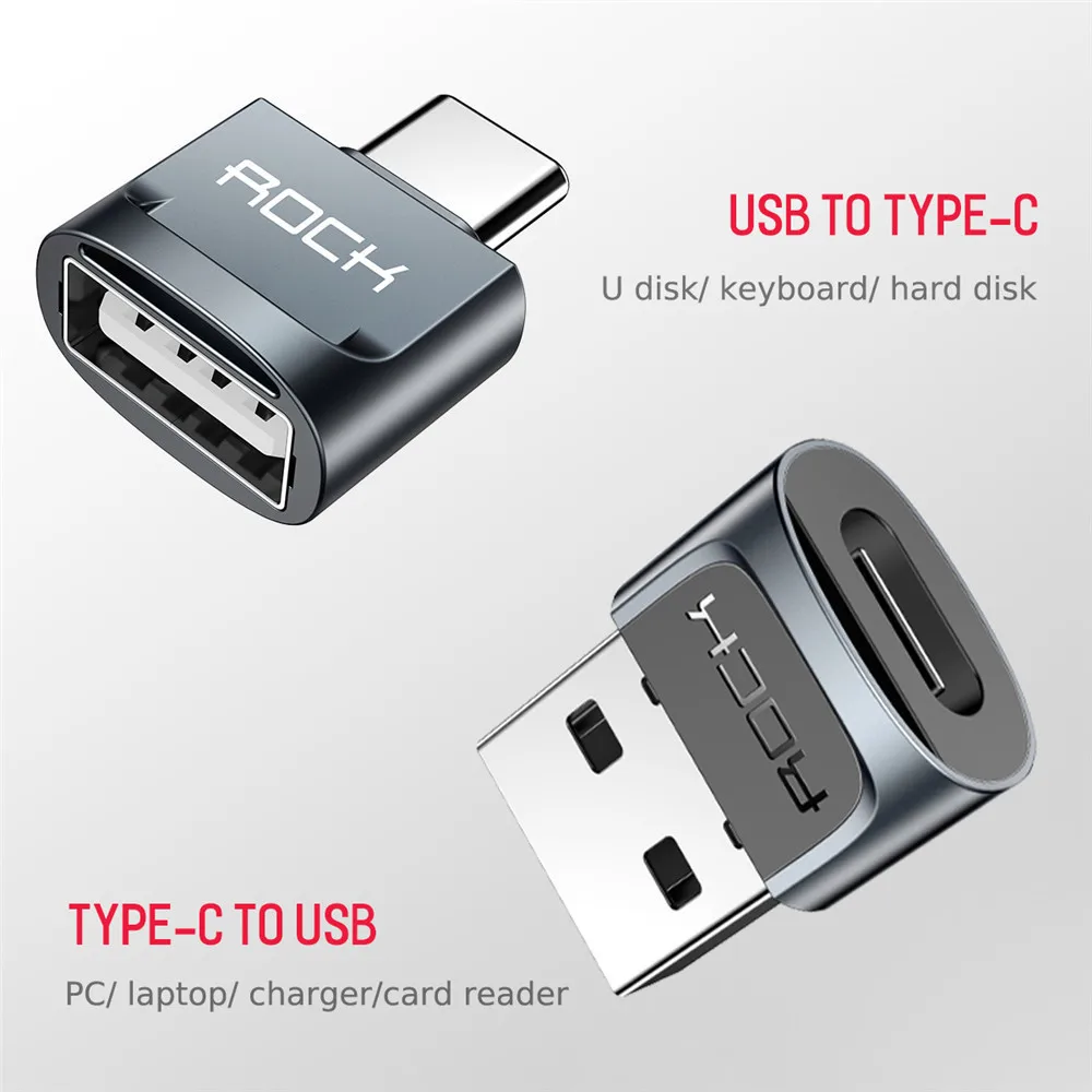 Rock OTG USB C адаптер для iPhone 8 с разъемом Lightning и разъемом Micro usb type C для Macbook samsung S9 Xiaomi OTG кабель