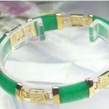 Серебро-ювелирные изделия натуральный зеленый драгоценный камень Фортуна ссылка ювелирные изделия браслет(7.") штраф широкий королева для стерлингового-серебро-ювелирные изделия