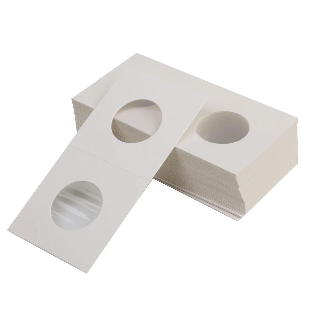 Bundle of 50 2x2 Cardboard Coin Flips for Storage Holder 33mm