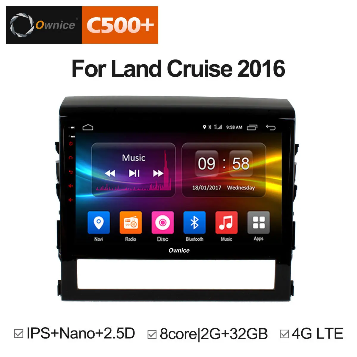 Clearance Ownice C500+ G10 android 8.1 octa core car dvd player for Toyota land cruiser 200 LC200 2016 gps radio 4G LTE IPS 2.5D Nano dab+ 0