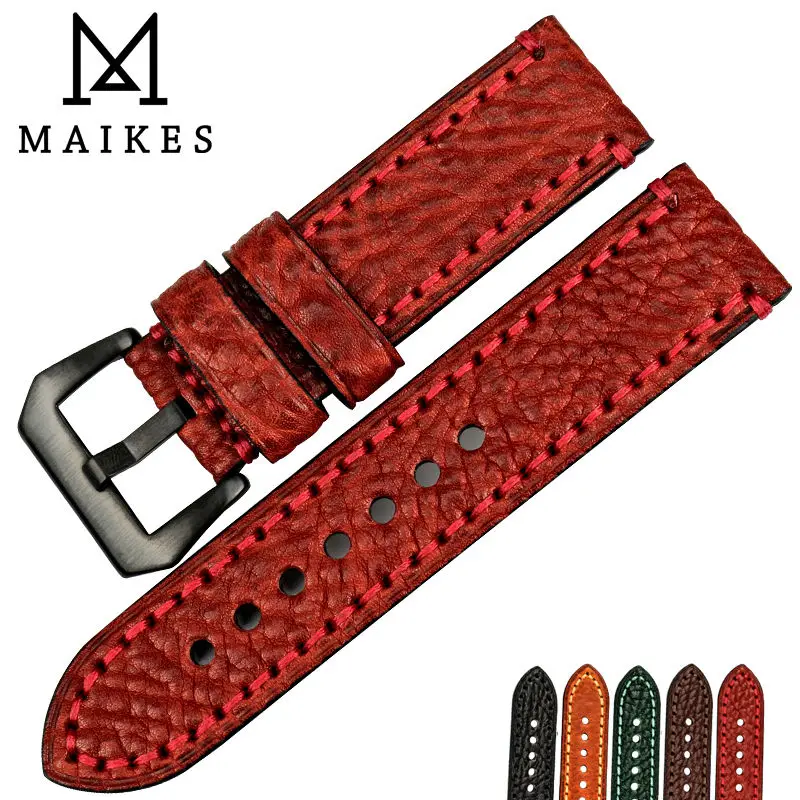 Аксессуары для часов MAIKES ремешок из коровьей кожи в итальянском стиле 20 мм 22 24 26