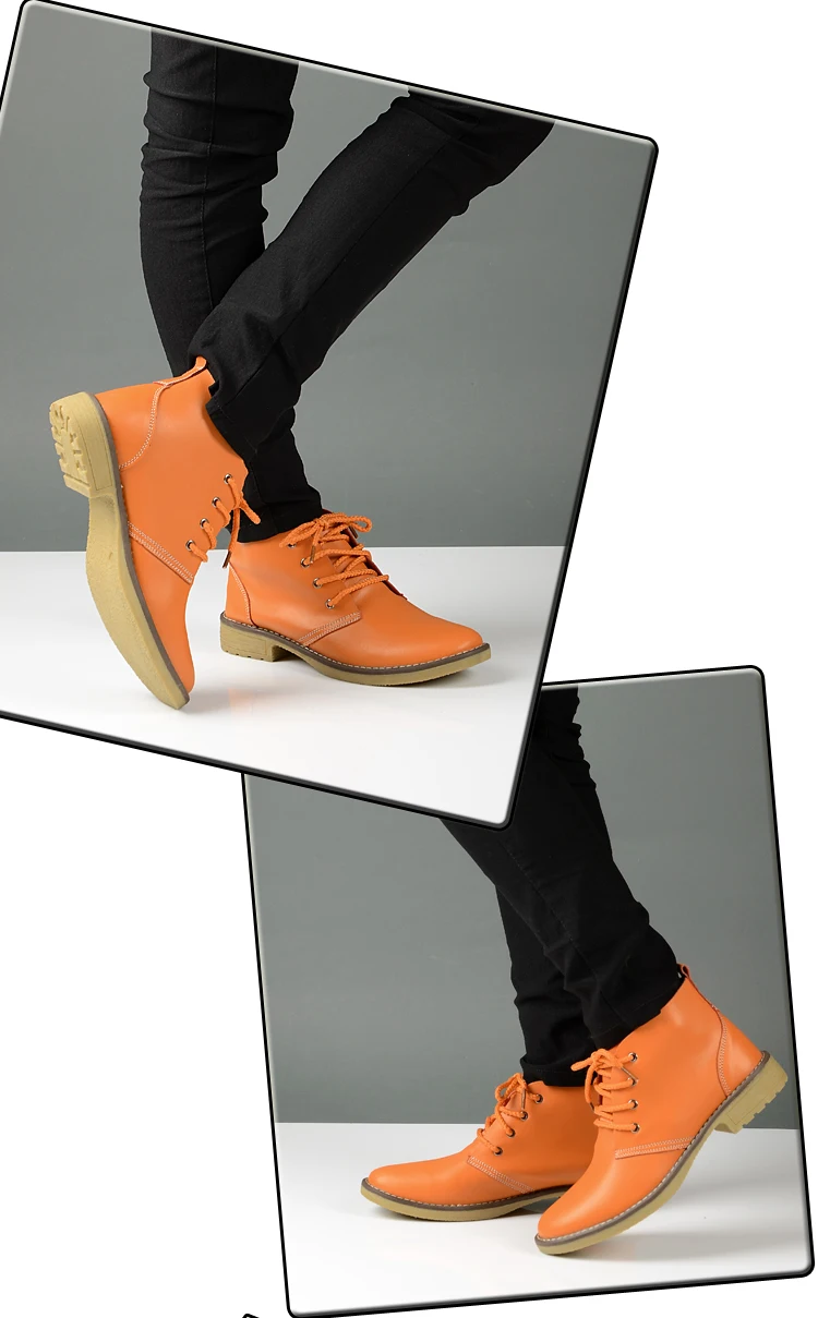 POOLOOP/Новинка; Модные женские ботильоны; модельная обувь из натуральной кожи; повседневные уличные Ботинки martin для девочек; Рабочие Резиновые ботиночки