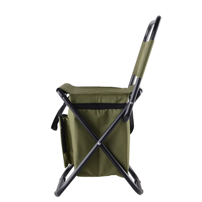  New Outdoor Camping Chair Fishing Chair Folding Camping Stool Ice Thermos Bag Cooler Insulated Picn