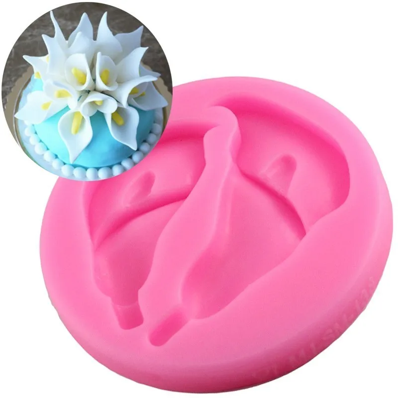 Calla Lily Flower Silicone Molds Cupcake Fondant Cake Decorating Tools Polymer Clay Chocolate Gumpaste Mold Cookie Baking Moulds