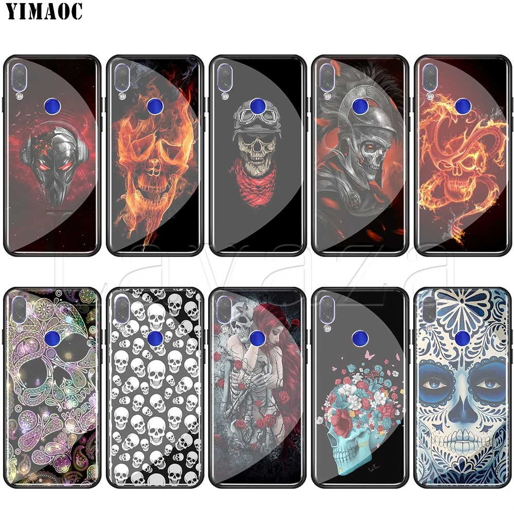 

Lavaza Skull 3D Tempered glass TPU Case for Redmi Note 4X 5 6 6A 7 Pocophone F1