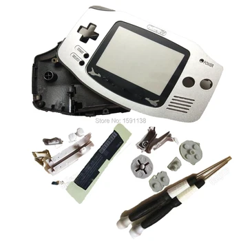 

Hot Silver Color Shell Case For GameboyGBA New Boy Game Case Full Set Repair Shell For GameboyAdvance With Pocket Monster Lens