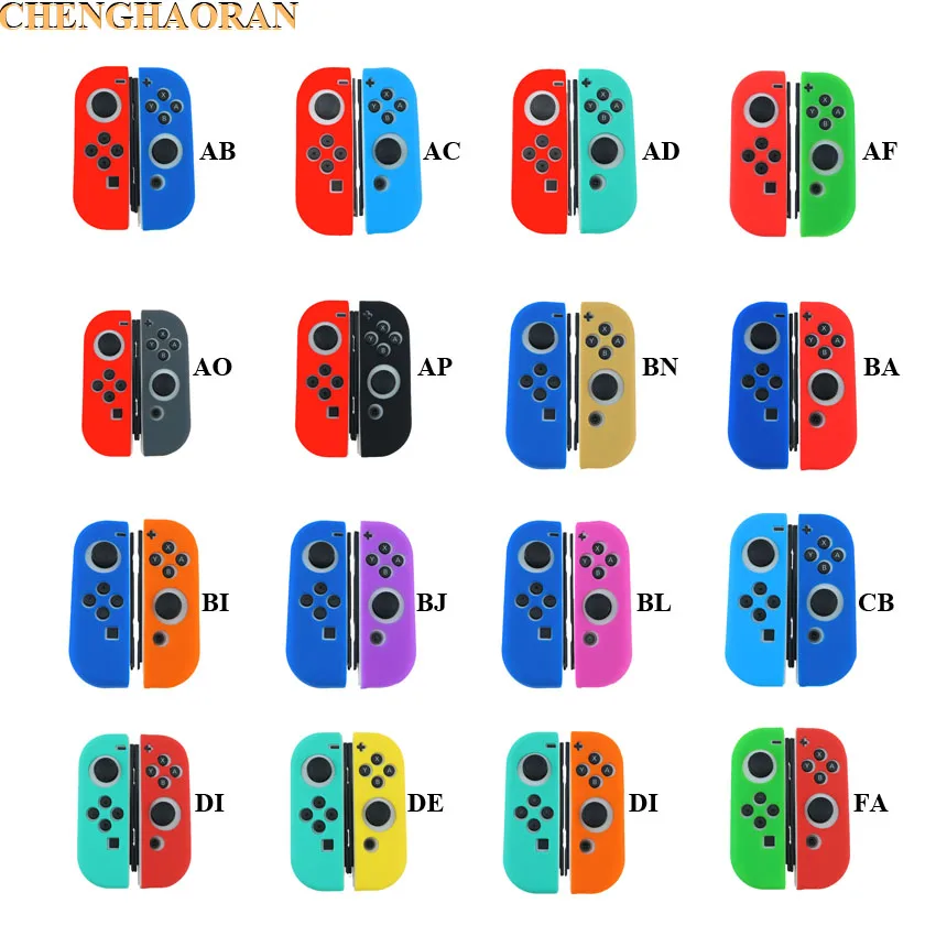 1) сплошной цвет, 18 цветов, чехол для nyd Switch Joycon, мягкий силиконовый чехол для Ns Switch контроллер, ручка, чехол Joy-con