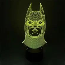 Новинка Бэтмен улыбка Джокера с двойным лицом 3D иллюзия Лампа светодиодный ночник USB настольные лампы спальня Lamparas 3D светодиодный