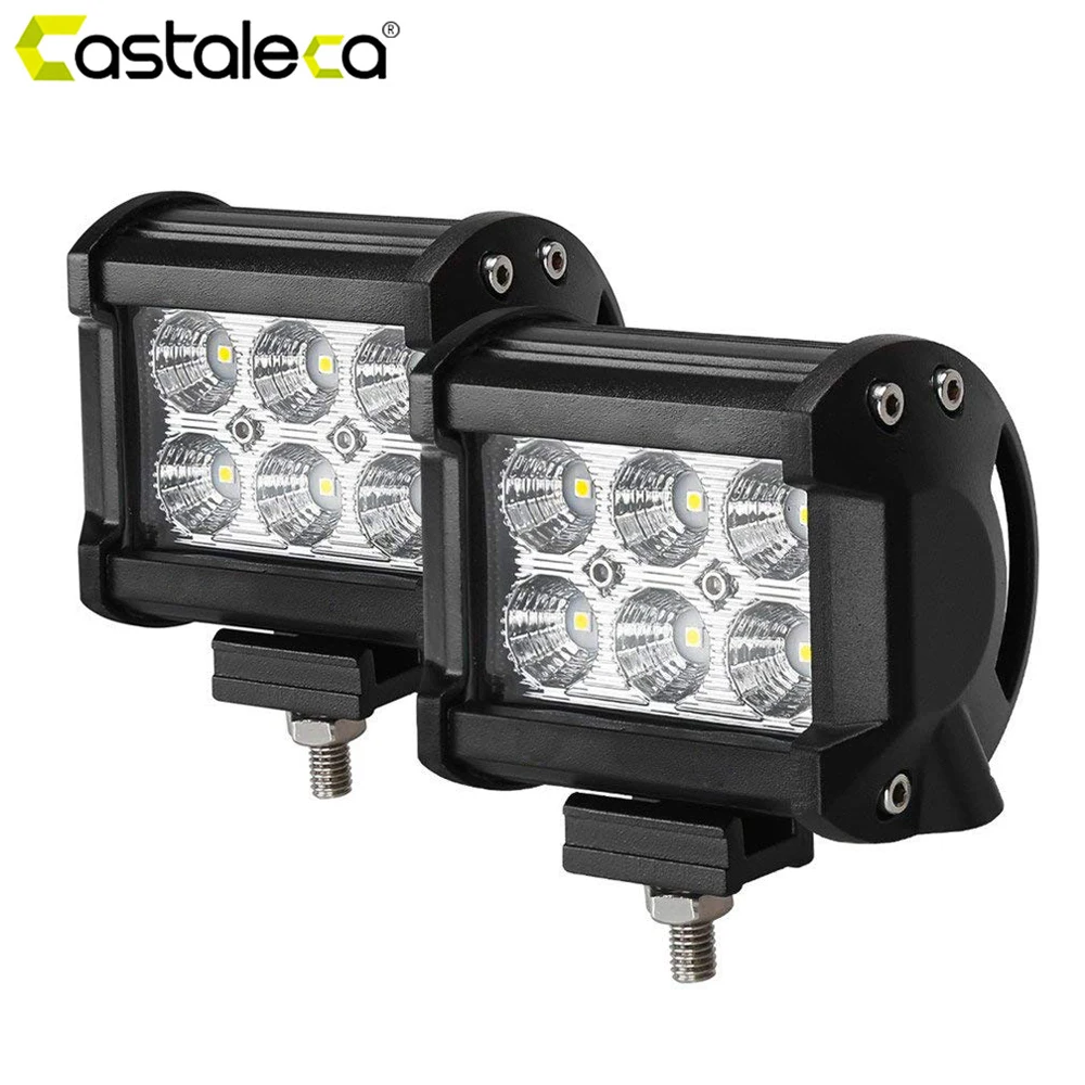

Castaleca Car LED Work Light Bar Driving Fog Lamp Spot Flood Beam For Offroad SUV ATV Tractor Motorcycle 12V 18W Super Bright