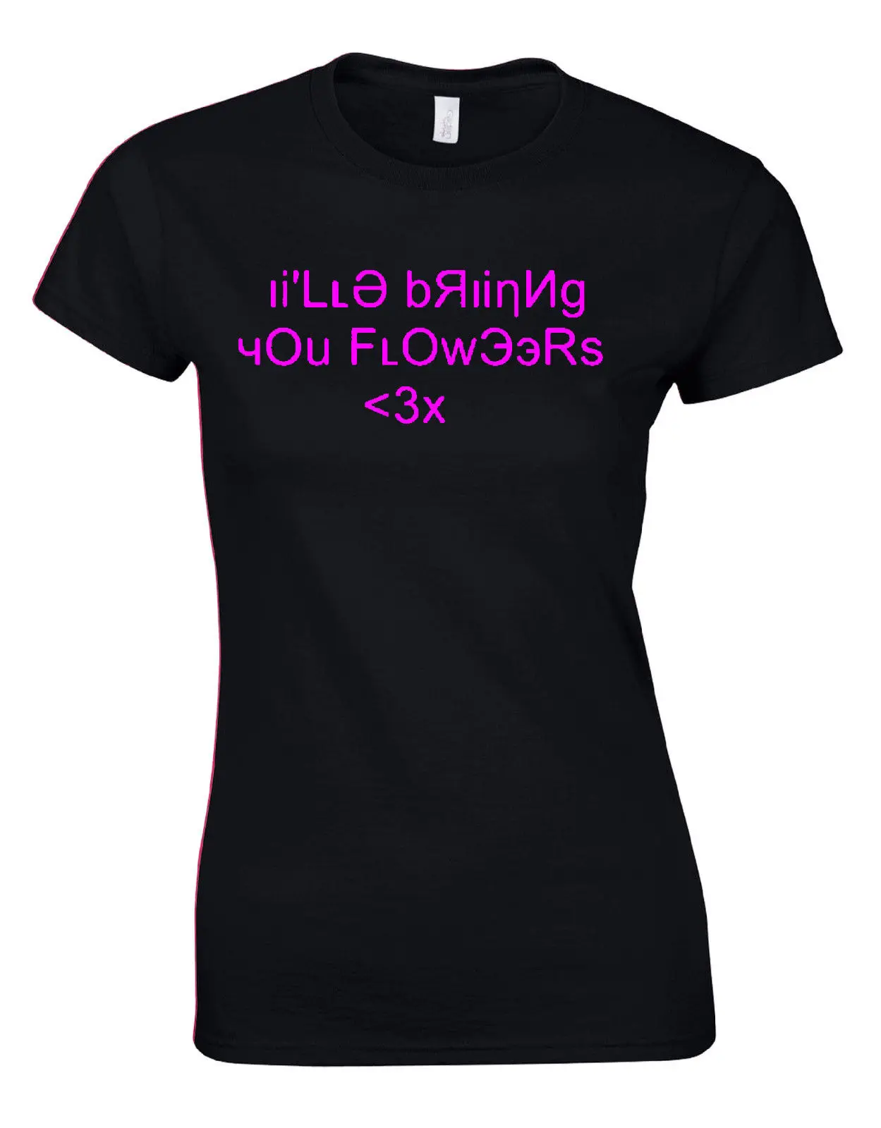 Womens Tee Shirts Short Sleeve Ill Bring you Flowers in the Pouring Rain Garage Valentines