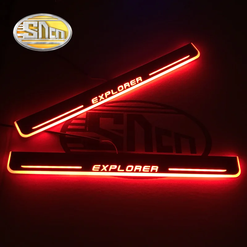 

SNCN 2PCS Acrylic Moving LED Welcome Pedal Car Scuff Plate Pedal Door Sill Pathway Light For Ford Explorer 2015 2016 2017 2018