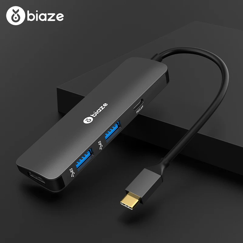 Biaze usb хаб USB C к HDMI Thunderbolt 3 адаптер для MacBook Pro 2016 2017 2018 Xiaomi ноутбук порт type PD 0