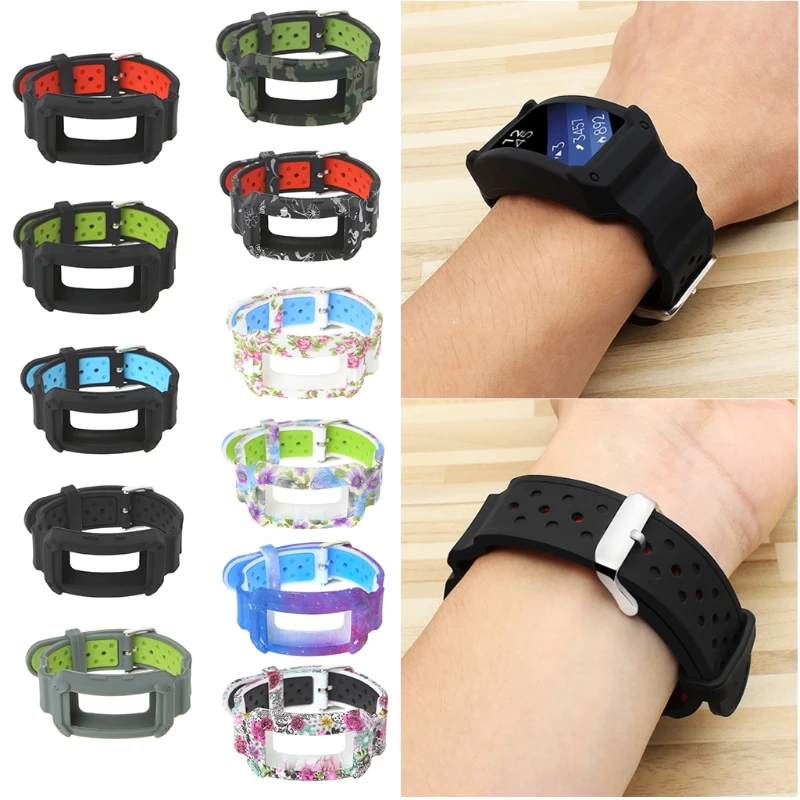 Новый Силиконовый ремешок для часов с защитной рамкой Samsung Gear Fit2 /