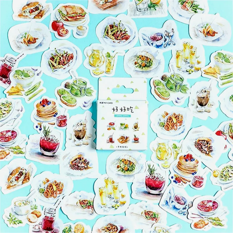 

40pcs/pack All Kind Foods Totem Label Stickers Pack Posted It Kawaii Planner Scrapbooking Stationery Stickers Office Decoration
