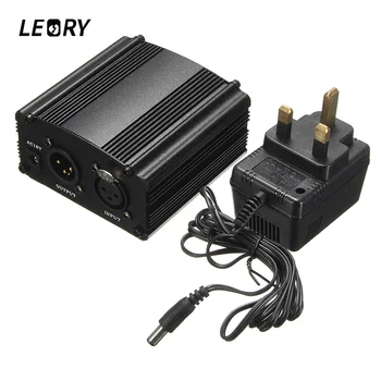 

LEORY DC 48V UK US Phantom Power Supply With Adapter Noise Canceling For Condenser Microphone Music Recording Equipment