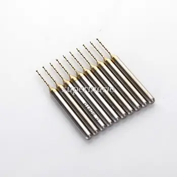 

10pcs Titanium Nitride Coated Carbide PCB Dremel Jewelry CNC Drill Bits Router 0.8mm