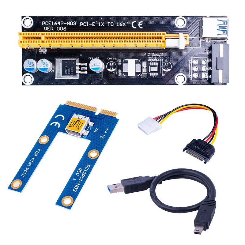 Мини PCIe 1x для PCI Express x16 Riser Card для ноутбука внешняя видеокарта GDC Miner Mini PCIe для PCI-e слот для майнинга BTC