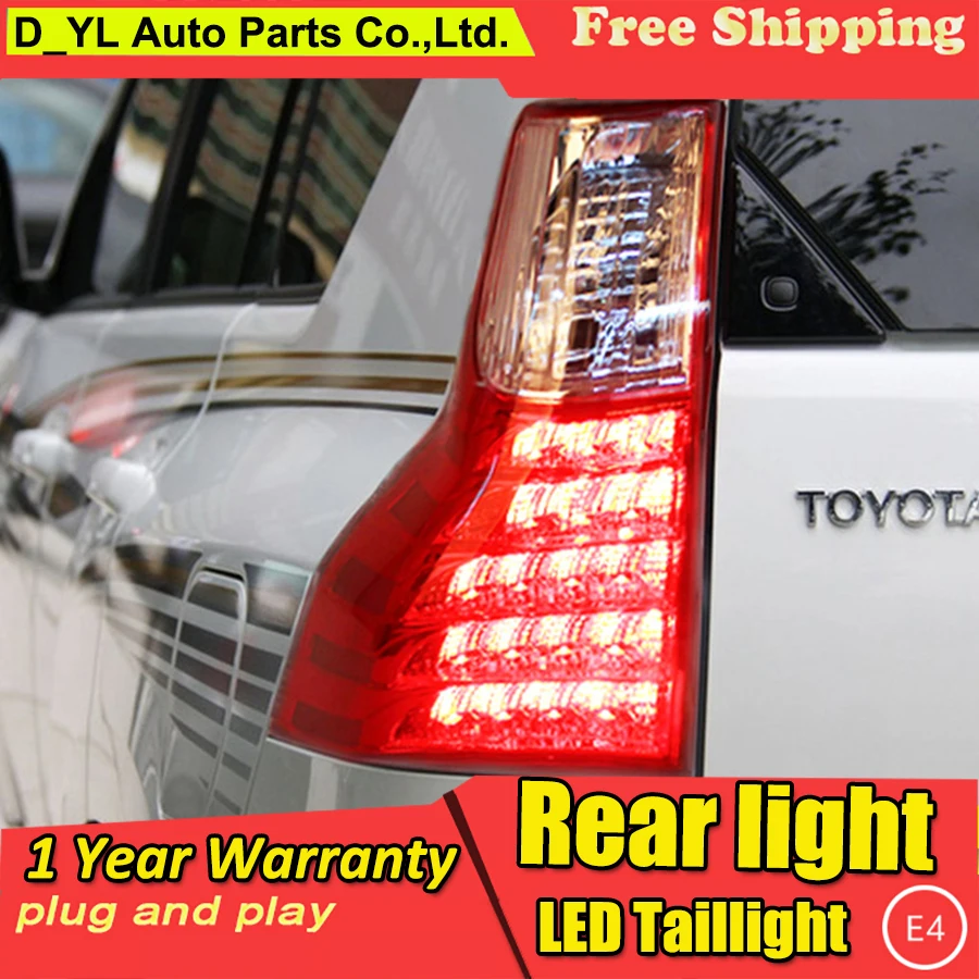 D_YL автомобильный Стайлинг для Toyota Prado задние фонари- Prado светодиодный задний фонарь DRL+ тормоз+ Парк+ сигнальный светодиод