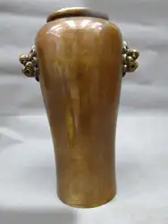 DS Китай латунь резные красивый дракон ручной медь Ваза изысканные горшок скульптура