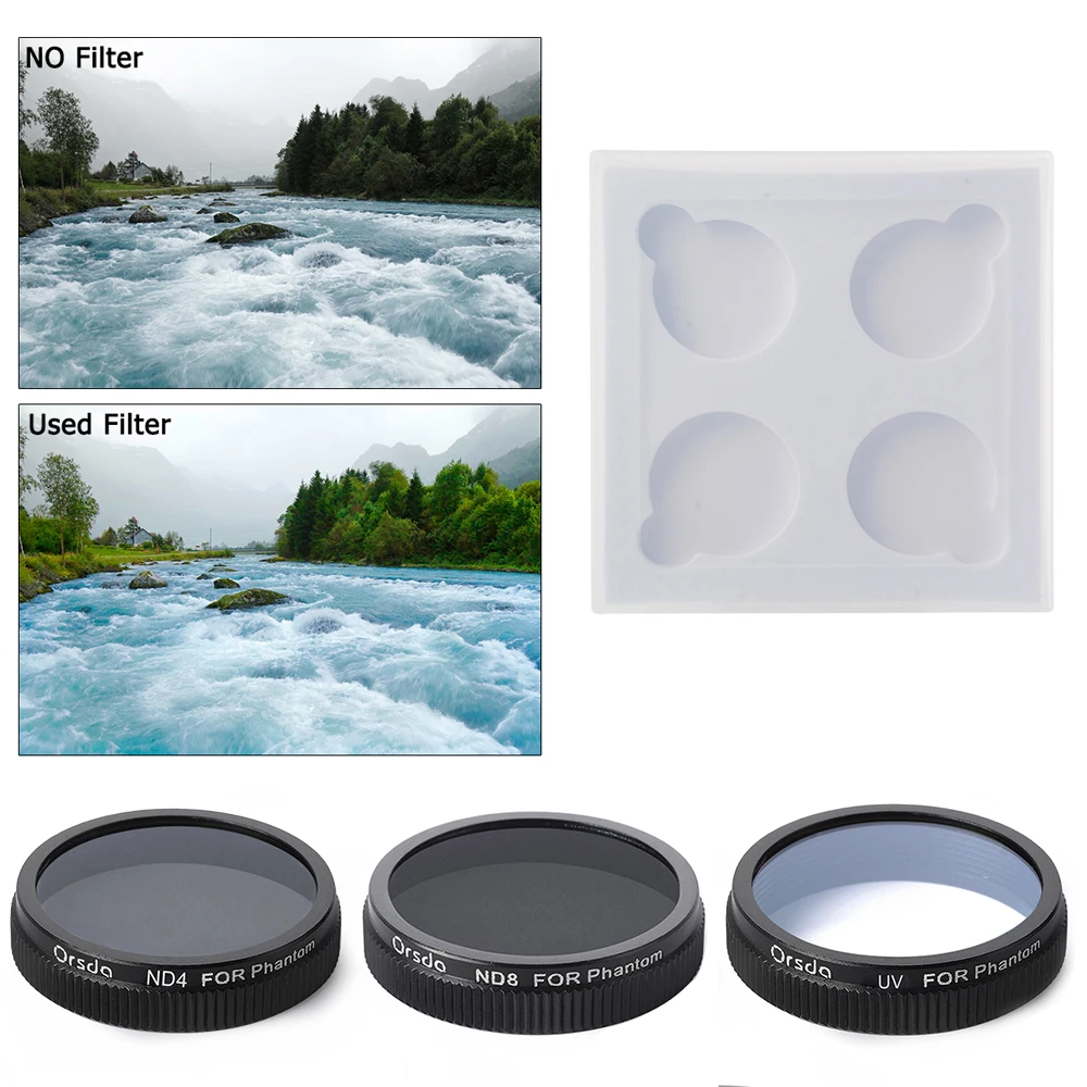 Camera ND4+ND8+UV Lens Filter For DJI Phantom 4 3 Professional Advanced RC160