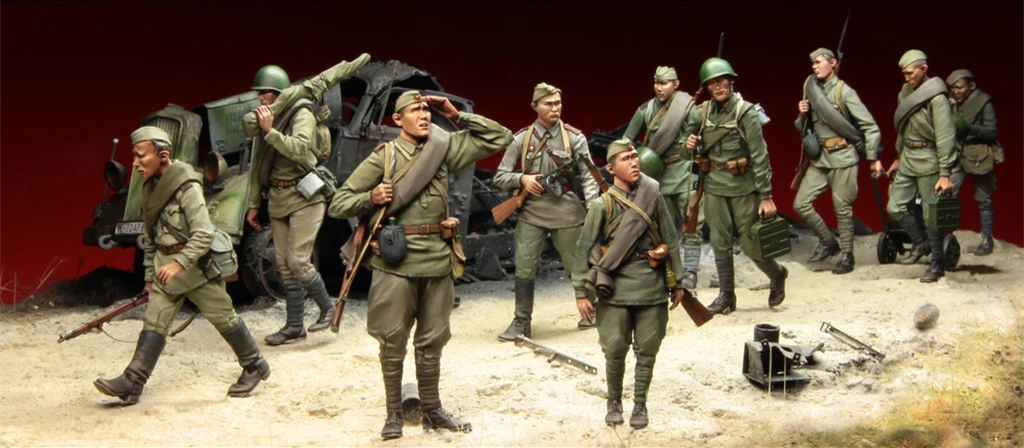 1/35 модельная фигурка из смолы комплект русский Infantrymen Курск 1943 десять фигур