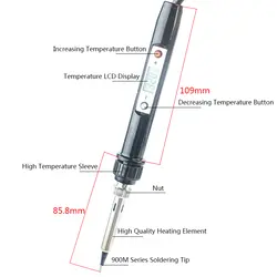 90 Вт Регулируемый ЖК-дисплей Цифровой Электрический паяльник паяльная станция DIY PCB сварочные инструменты комплект индукции сна ЕС Plug