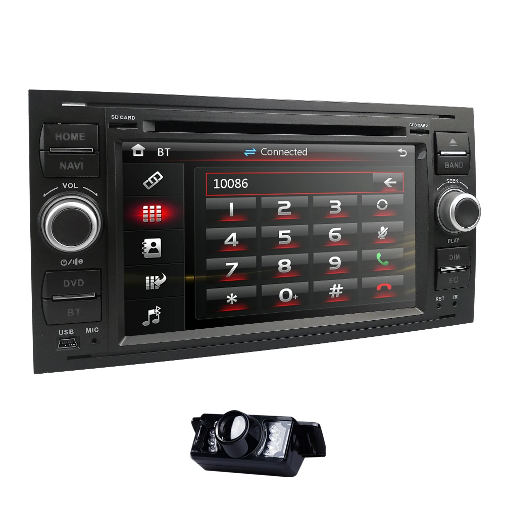 Best 2 Din 7 inch Car DVD Player For Ford Focus 2 S-Max C-Max Mondeo 4 Galaxy Kuga GPS Multimedia Monitor RDS BT DVB-T Free camera 3