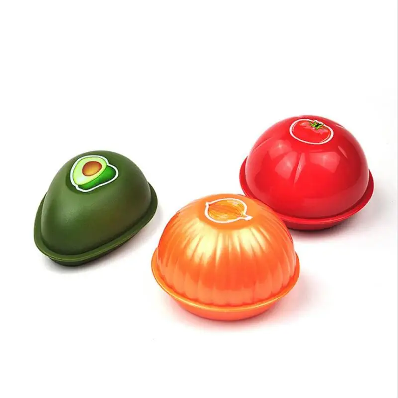 

1pc Kitchen Vegetable Fruits Crisper Food Containers Onion Lemon Tomatoes Green Pepper Shaped Plastic Fresh Storage Box Case A30