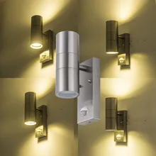 AC85-240V нержавеющая сталь светодиодный настенный светильник индукционный датчик движения настенный светильник использовать отели, сообщества и вилла светодиодное садовое освещение