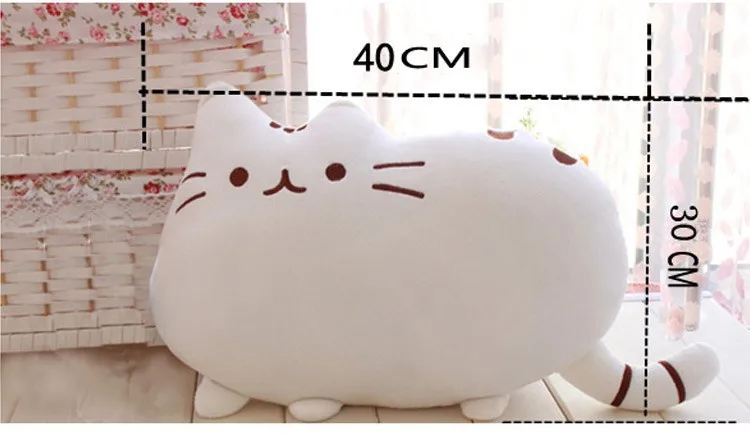 40*30 cm Kawaii gato almohada con cremallera sólo la piel sin PP de algodón galletas muñeca Animal de la felpa Juguetes funda de cojín de Peluche regalo