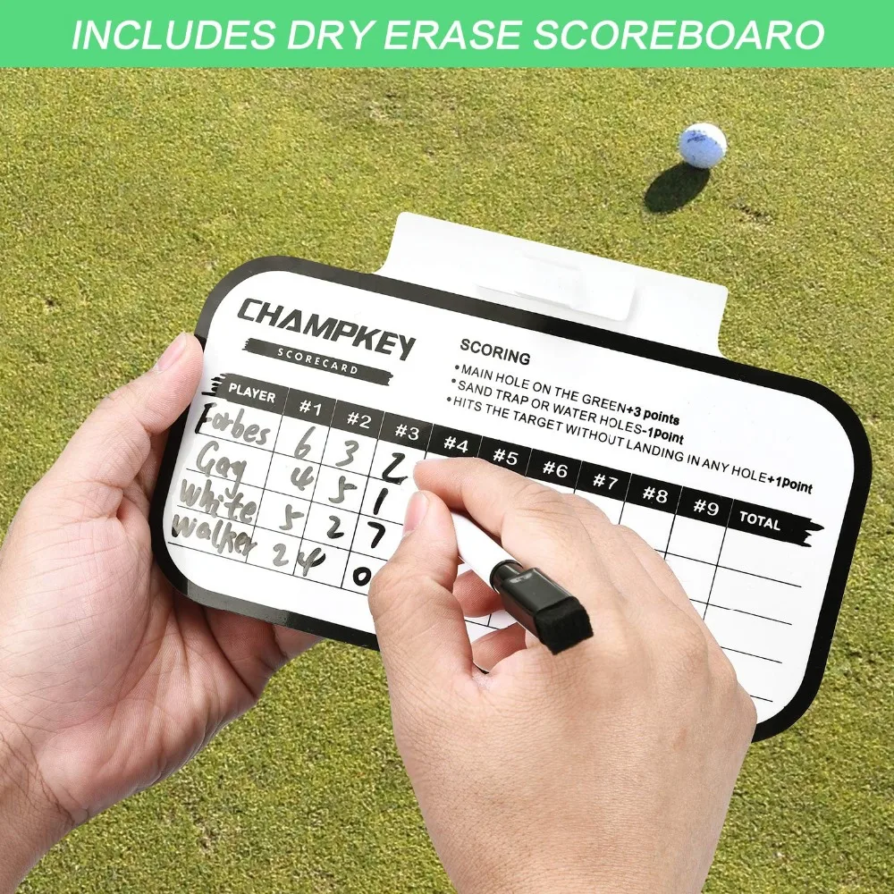 Champkey جولف كورنهولي لعبة | يشمل التقطيع الهدف ، 16 رغوة كرات ، ضرب حصيرة ، لوحة التسجيل وحمل القضية