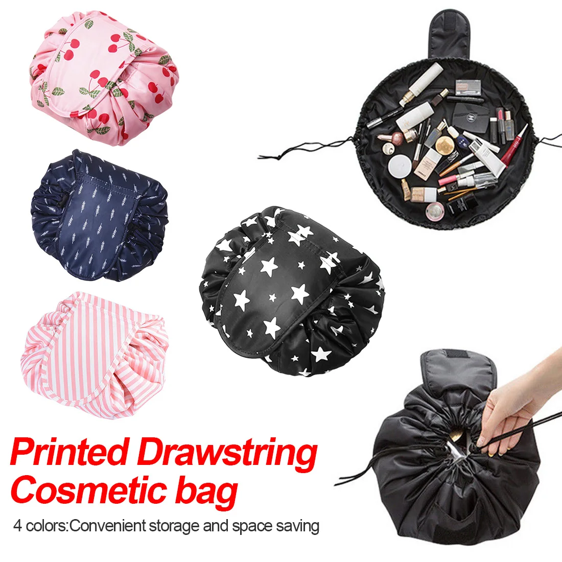 

Magic Travel Makeup Bag Organizer Storage Portable Beauty Drawstring Travel Makeup Bag Organizer Storage Jewelery Cosmetic