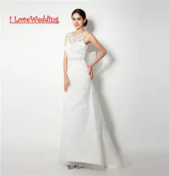 Ilovewedding Новая горячая Распродажа Тюль Свадебные платья Для женщин Формальные Свадебные платья с бисером аппликации Vestidos De Novia 32239