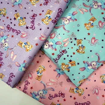 

145*90cm Duffy stellalou rabbit Bear Fiber fabrics waterproof Oxford cloth for patchwork PVC DIY Sewing Tablecloth bag raincoat