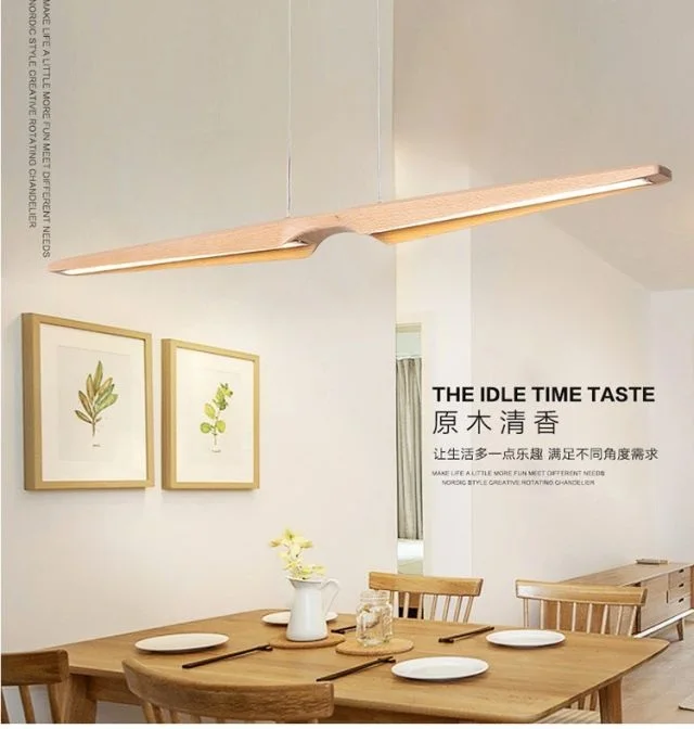 Современный деревянный светодиодный подвесной светильник из бука, деревянный линейный длинный подвесной светильник, светильник для