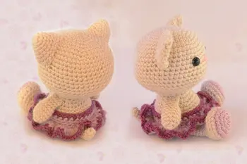 

Cat Kitty Amigurumi Cat Knitted Stuffed animals doll toy baby shower rattle gift